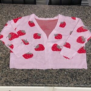 Purple and red Strawberry Cardigan size XL like new super soft